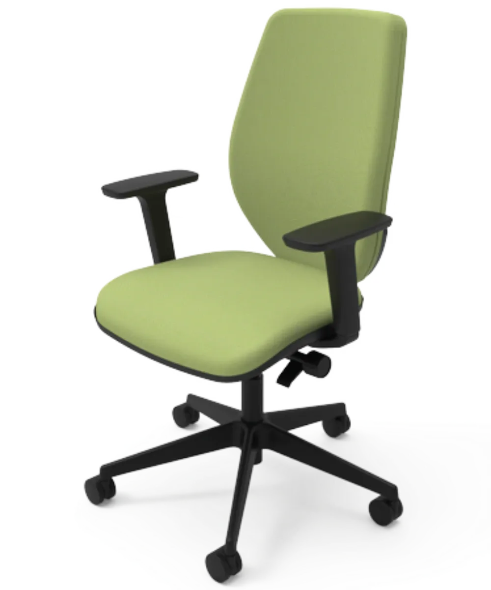Upholstered office chair with ergonomic design